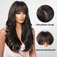 26 Inches Long Curly BlackWigs with Bangs Synthetic Wigs Women's Wigs for Daily or Cosplay Use LC2090-1