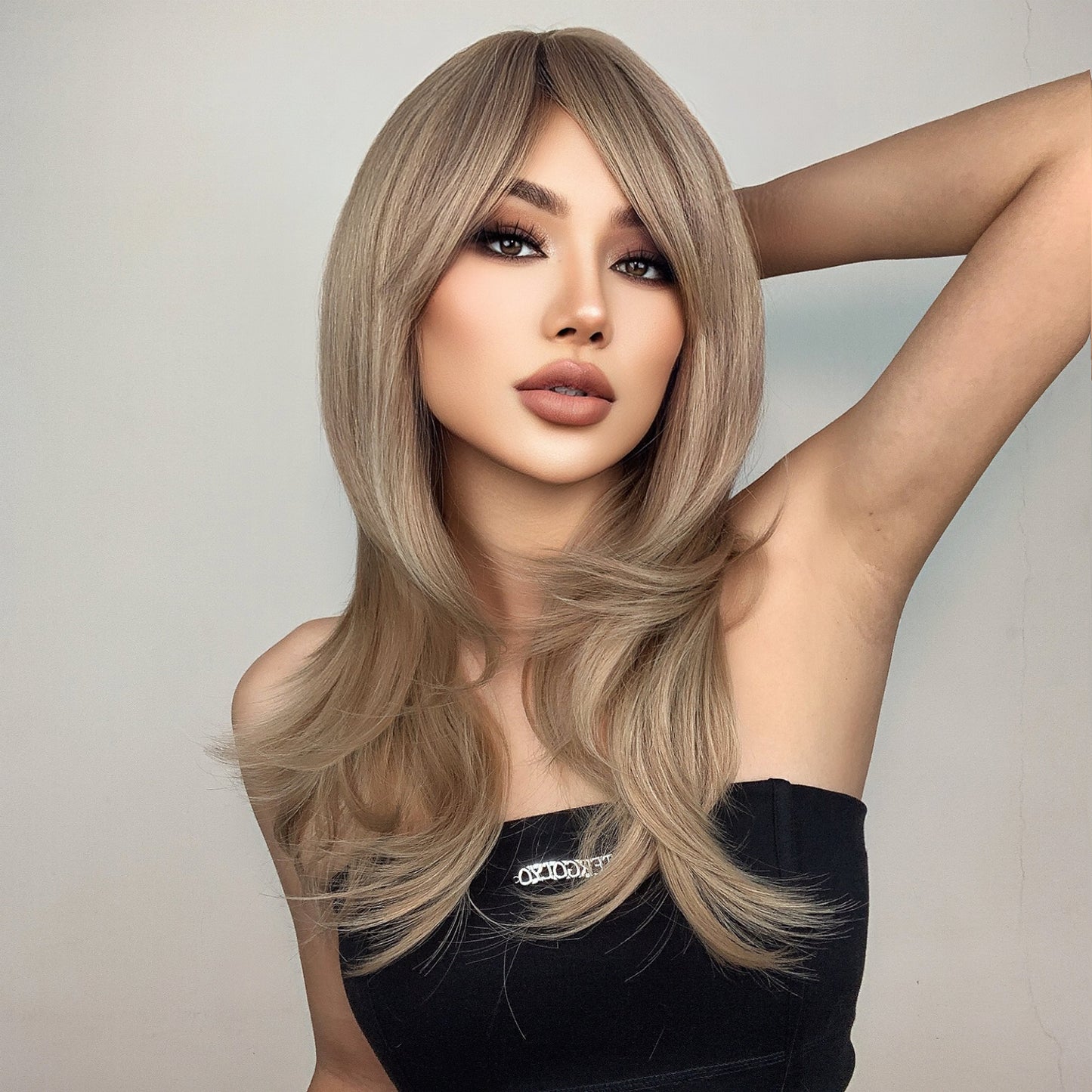 20 Inch long straight wigs blonde with bangs wigs for women daily or cosplay use LC259-2