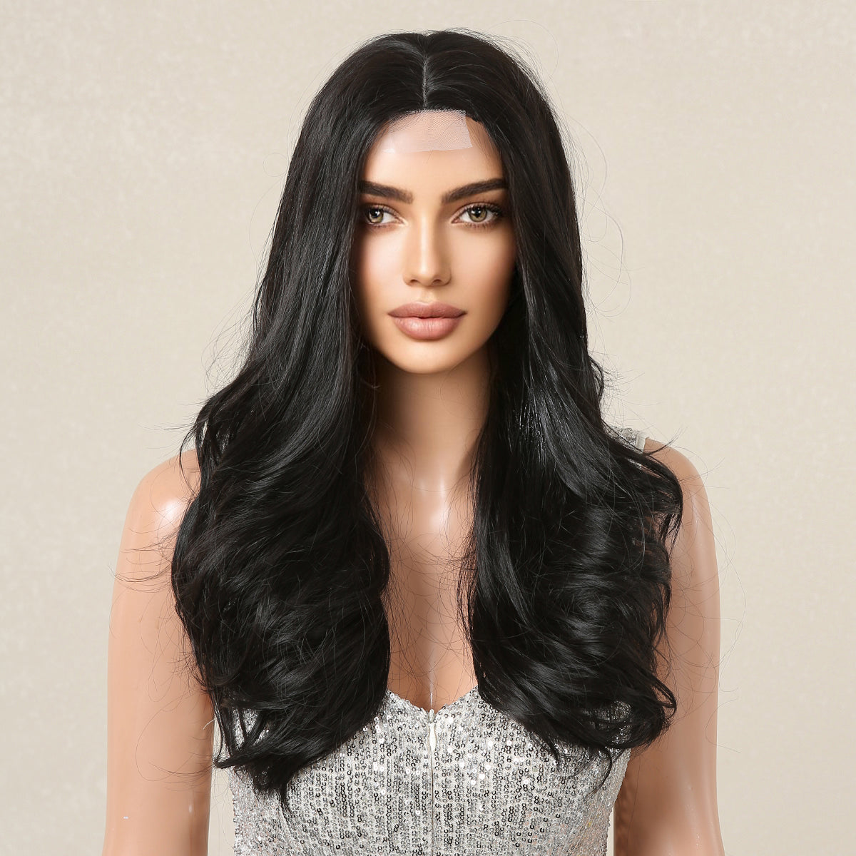 [Lace Front] 24 Inch long curly wigs black wigs with lace front wigs  for women FTL3003-1