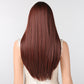 28 inch Long straight wigs black ombre wine red Wigs with bangs wigs LC2096-2