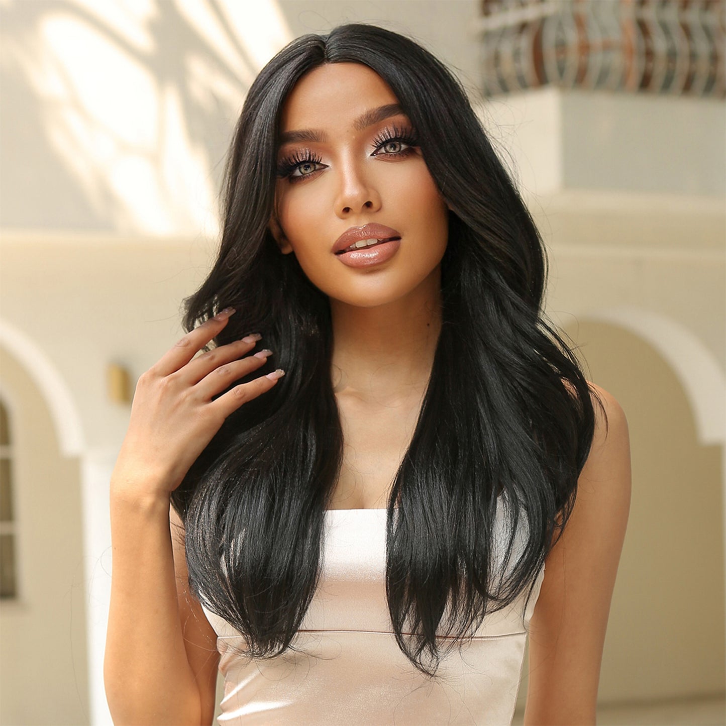 [Lace Front ] 24 Inch Copper With Blonde Hightlight Wave Lace Front Wigs for Black Women HC11072-2