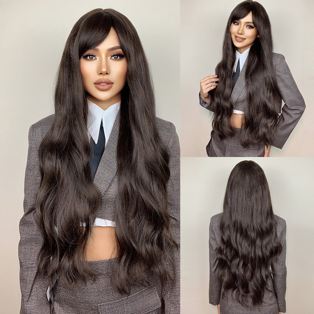 28 Inches Long Curly Black Wigs Synthetic Wigs Women's Wigs for Daily or Cosplay Use LC5123-1