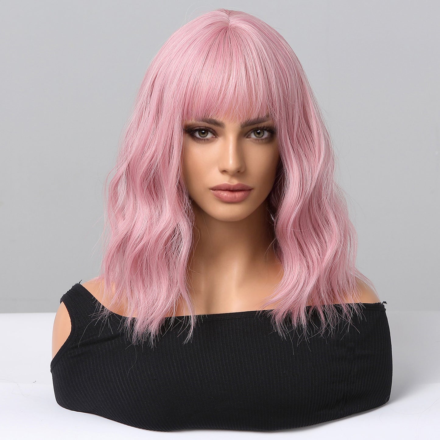 14 inch Pink Curly Short wig Women's wig LC210-1