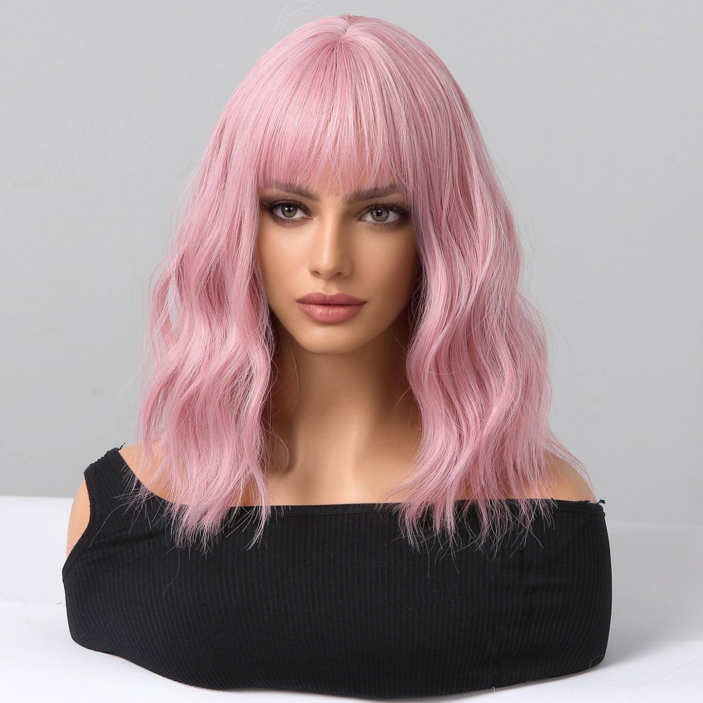 14 inch Pink Curly Short wig Women's wig LC210-1