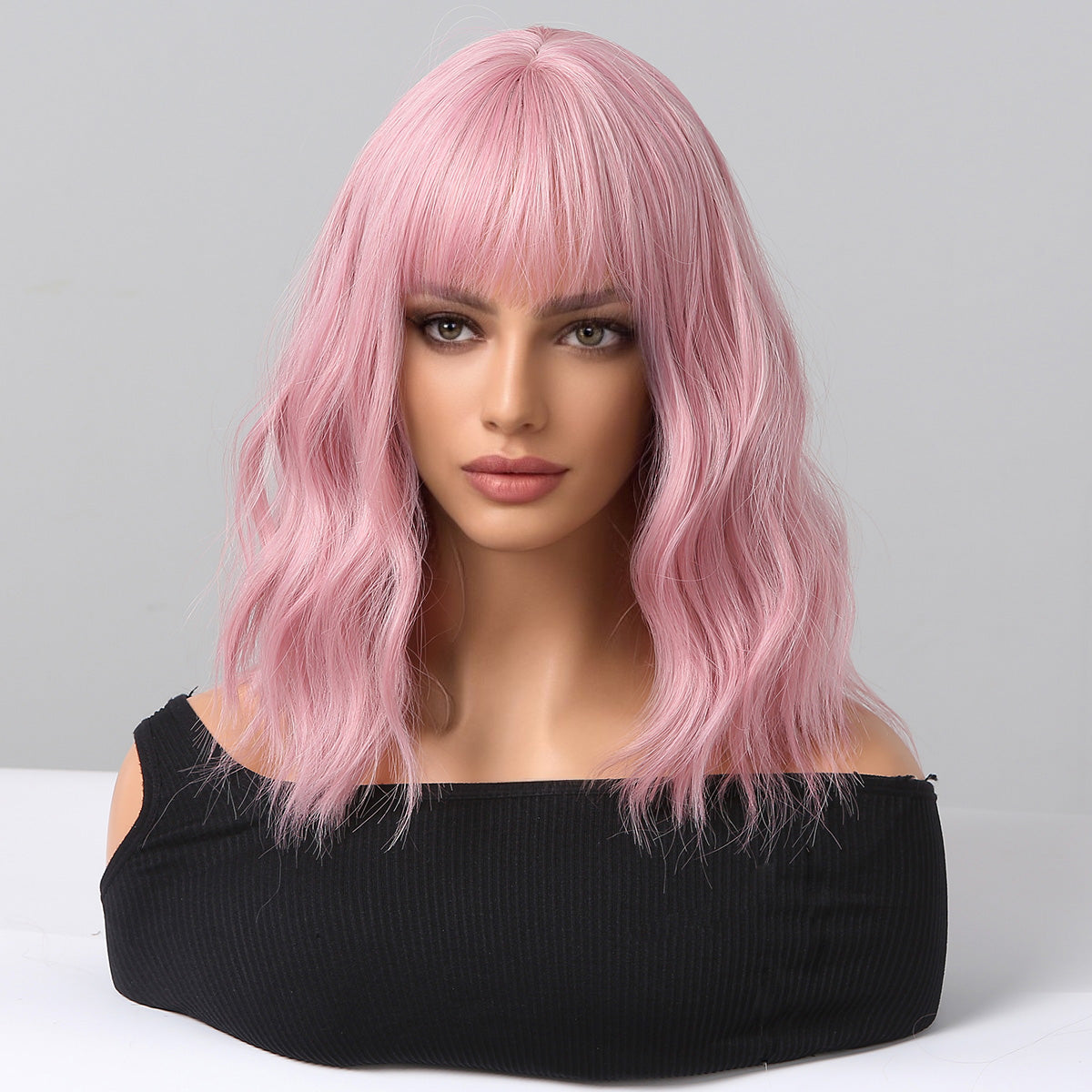 14 inch Pink Curly Short wig Women's wig LC210-1