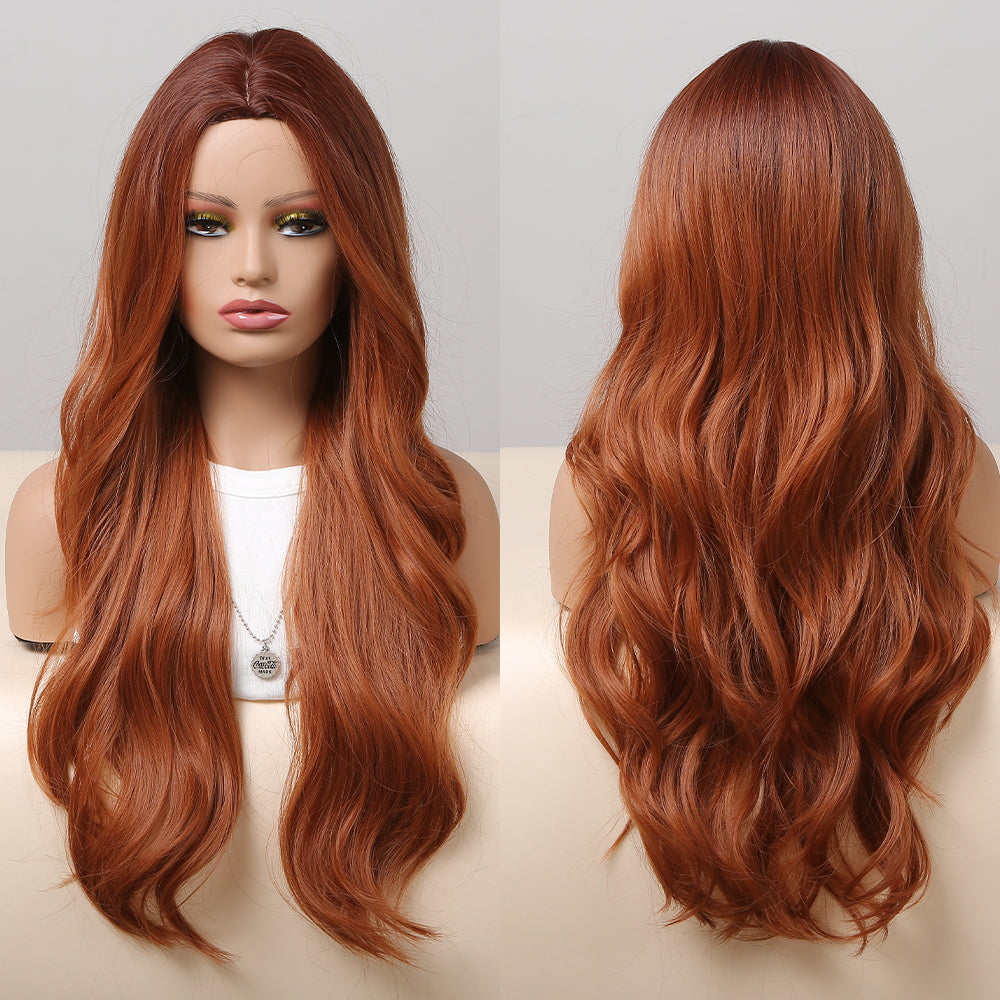 26 Inches Long Curly Red Brown Wigs Women's Wigs for Daily or Cosplay Use LC059-1