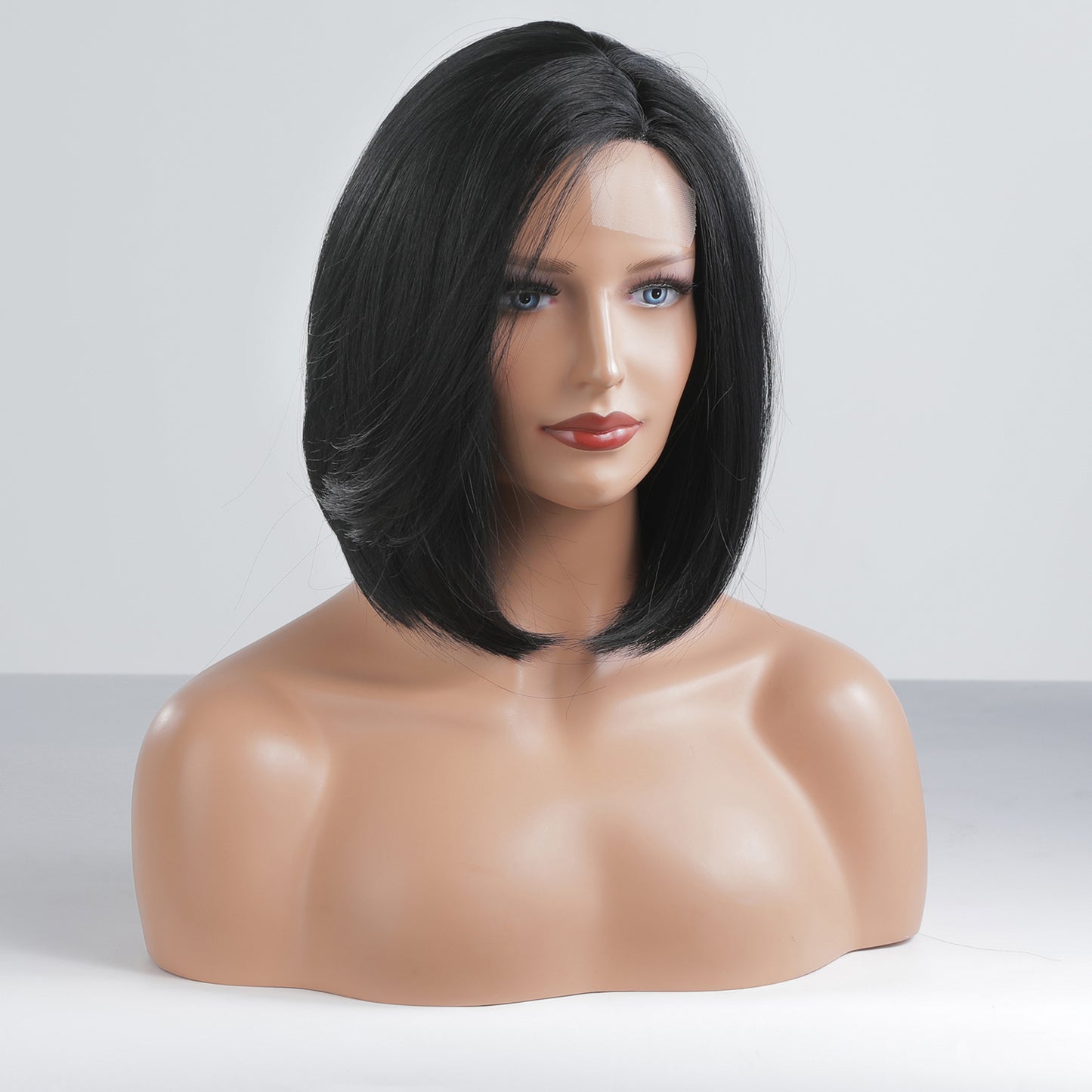 [Lace Front] 10 Inch short bobo lace front wigs black wigs for women FTL047-1