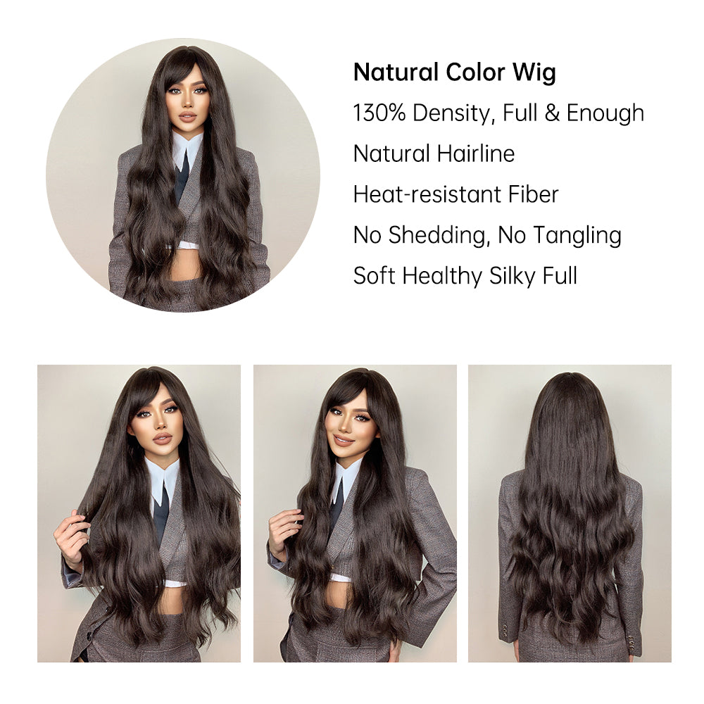 28 Inches Long Curly Black Wigs Synthetic Wigs Women's Wigs for Daily or Cosplay Use LC5123-1