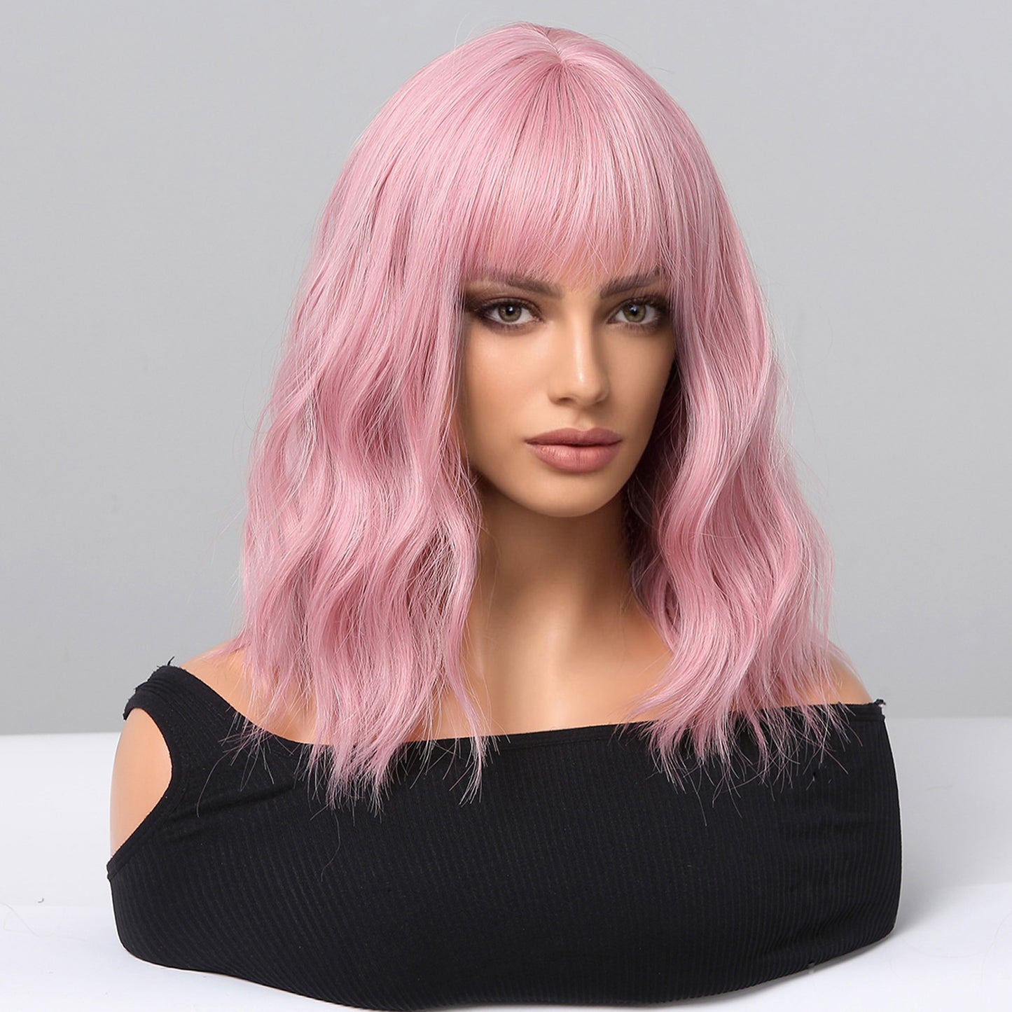 14 inch Pink Curly Short wig Women's wig LC210-1