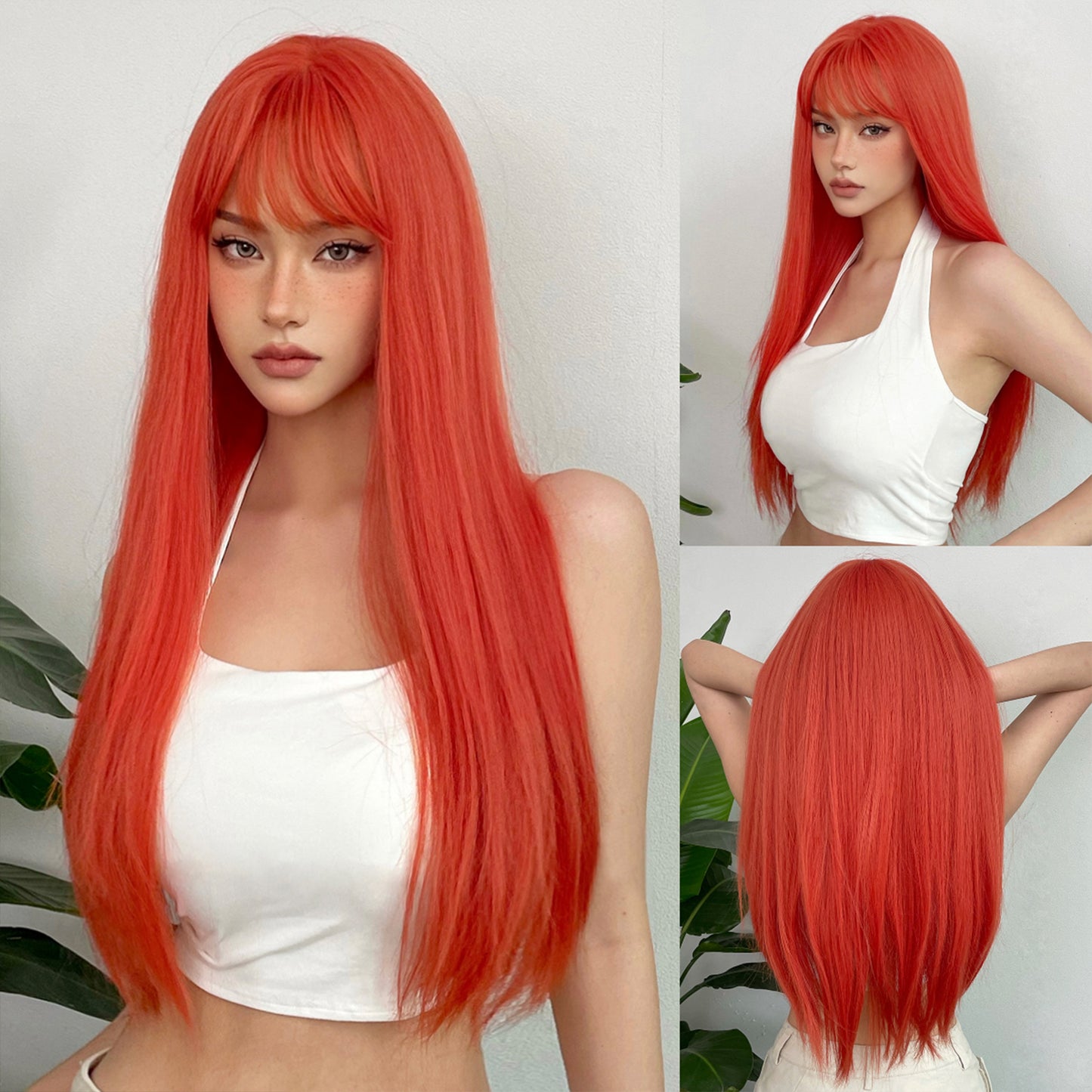 26 Inch long straight wigs with bangs wigs for women WL1085-4