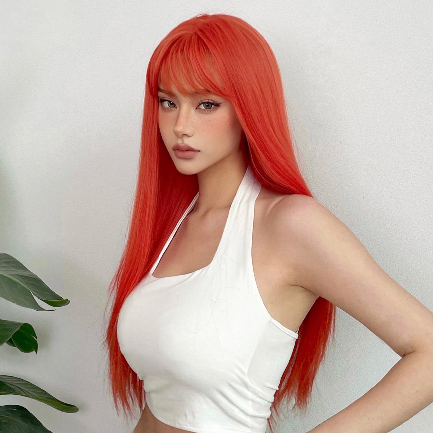 26 Inch long straight wigs with bangs wigs for women WL1085-4