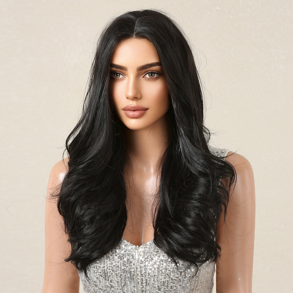 [Lace Front] 24 Inch long curly wigs black wigs with lace front wigs  for women FTL3003-1