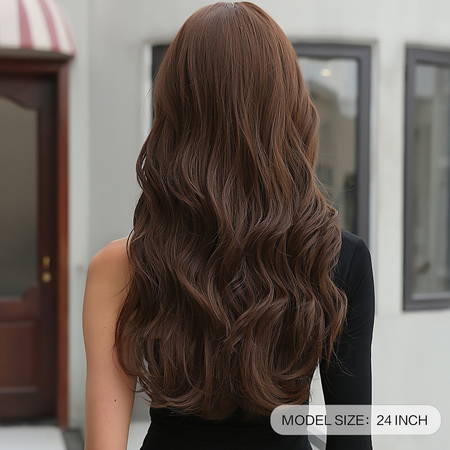 26 inch Long curly brown wigs with bangs wigs for women for daily life WL1071-1