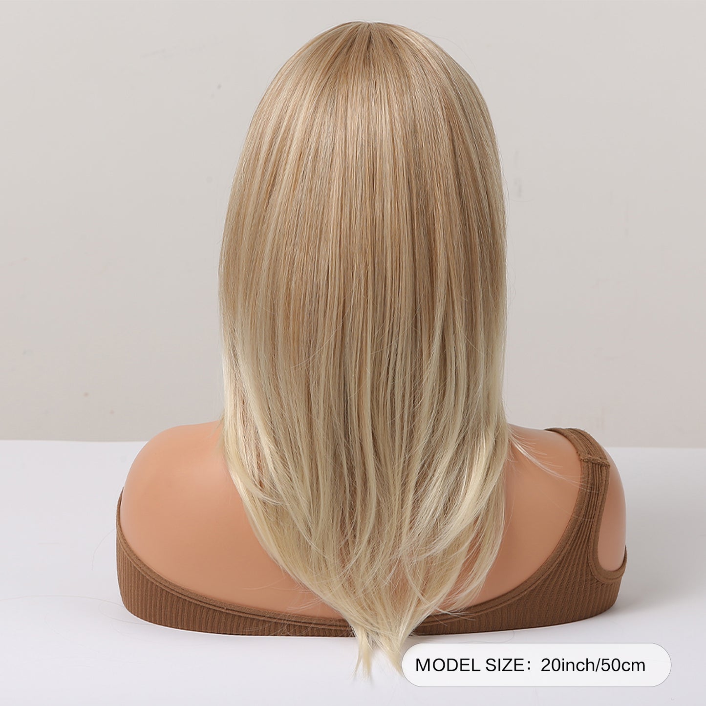 long straight wigs blonde with middle bangs wigs for women for daily life LC242-3