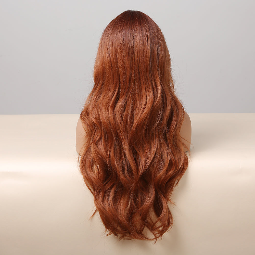 26 Inches Long Curly Red Brown Wigs Women's Wigs for Daily or Cosplay Use LC059-1