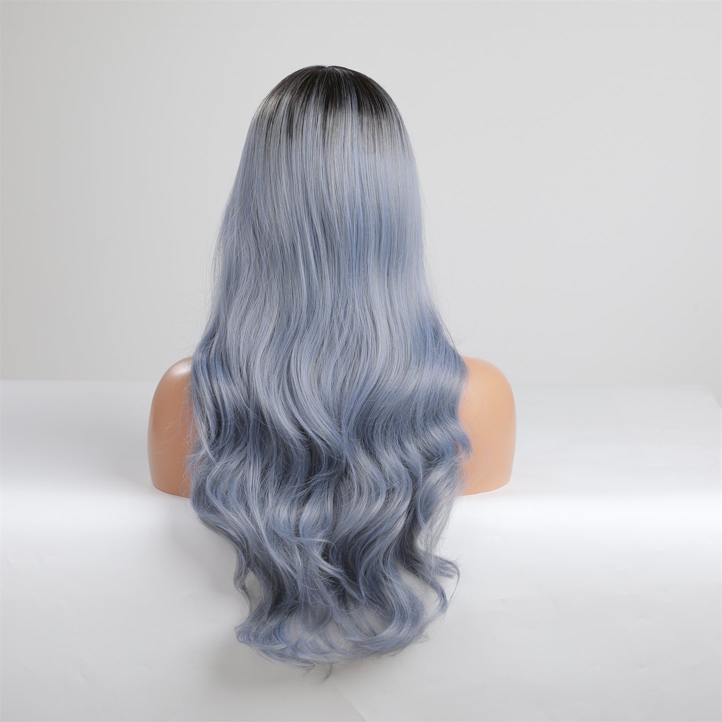 26 Inches Long Curly Haze Blue Wigs Synthetic Wigs Women's Wigs for Daily or Cosplay Use LC8067-1