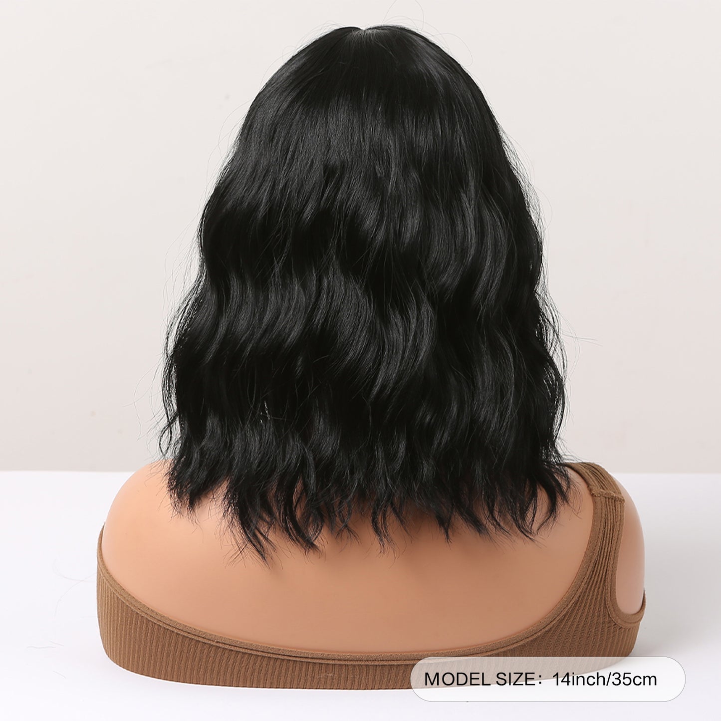 14inch short curly black wig Women's wig for daily or cosplay use LC9034-1