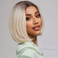 [Lace Front] 14 inch Lace Front Brown Ombre Blonde Bob Wigs for Women BL66044-1