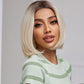 [Lace Front] 14 inch Lace Front Brown Ombre Blonde Bob Wigs for Women BL66044-1