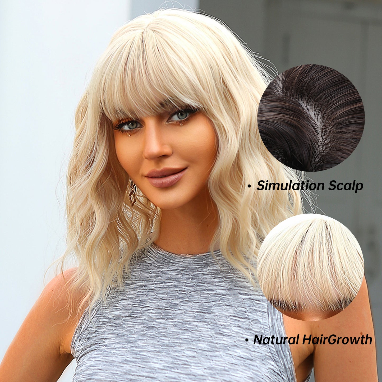 14 Inch Short Curly Ivory Wig Synthetic Wig Women's Wig  or Cosplay Use SS170-2