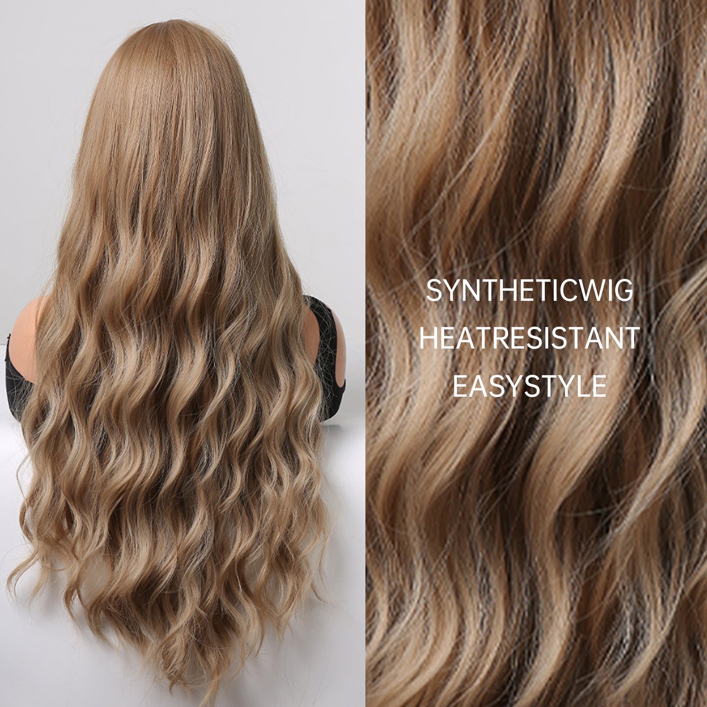 28 Inches Long Curly Blonde Wigs Synthetic Wigs Women's Wigs for Daily Use Party or Cosplay Taking Photos LC255-3