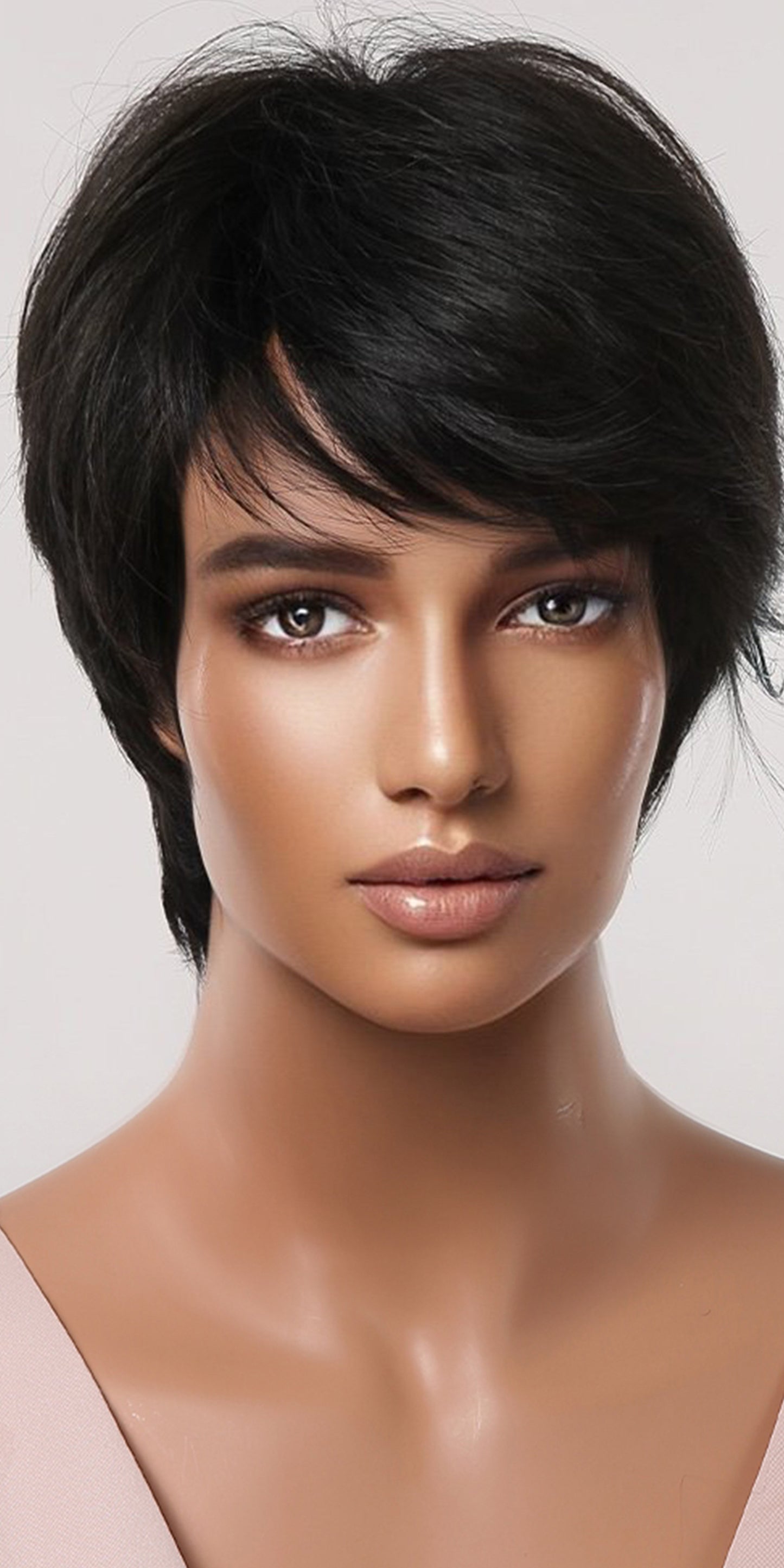 8 Inches Short Black Wigs Pixie Cut Wigs for Women Daily or Cosplay Use LC2065-1