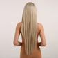 [[Lace Front] 28Inch Blonde Long Straight Wigs For Women BL66011-1