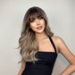 Long curly wigs Brown with bangs wigs for women for daily life LC226-4