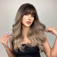 Long curly wigs Brown with bangs wigs for women for daily life LC226-4