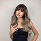 Long curly wigs Brown with bangs wigs for women for daily life LC226-4