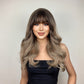 Long curly wigs Brown with bangs wigs for women for daily life LC226-4