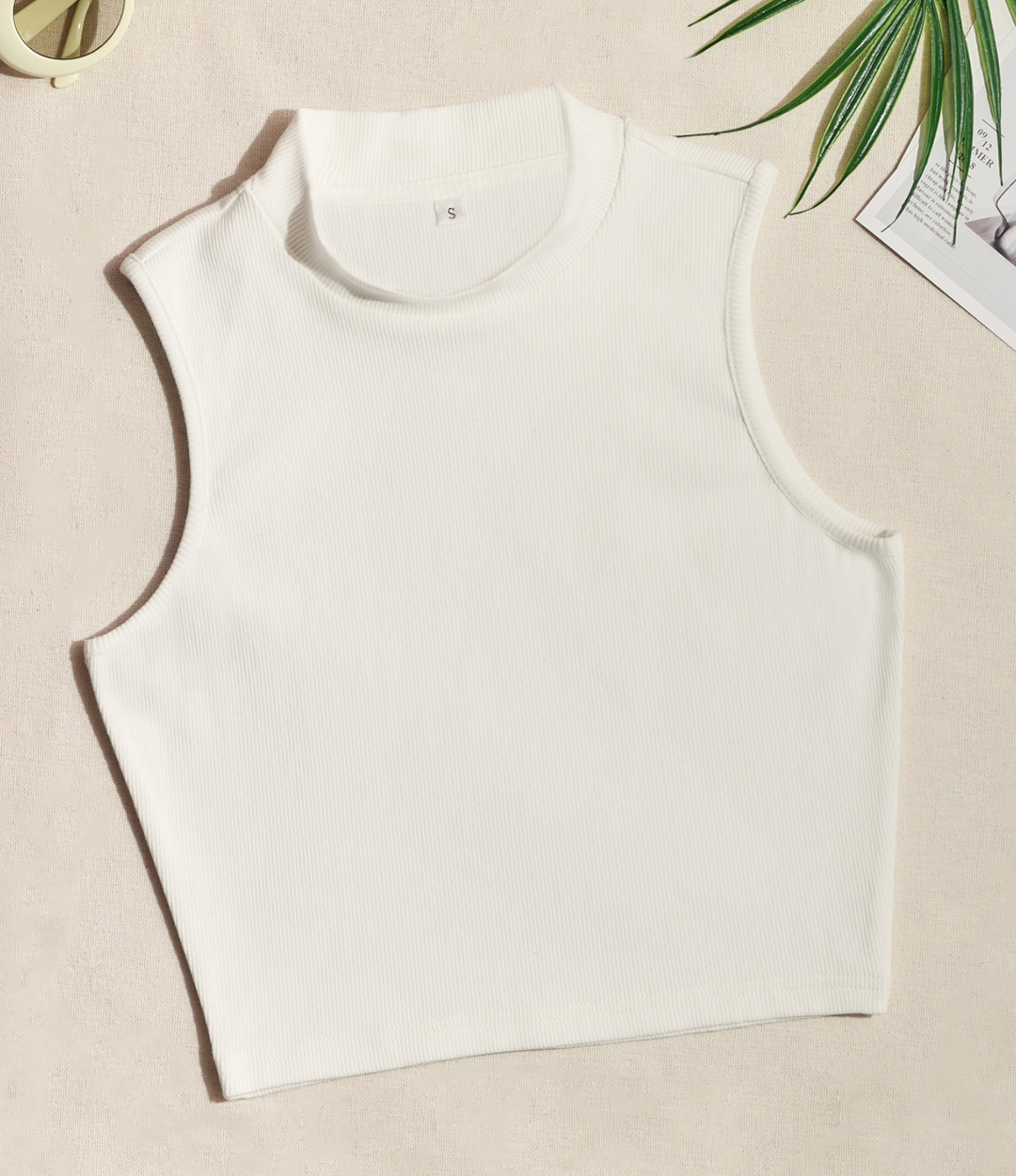 [Quick Ship] FD Clothing | Ahaselected Sunshine Stand Collar Cropped Tank