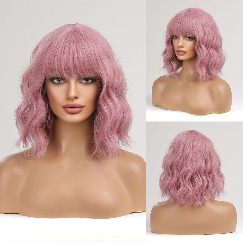 FDwig | 14-inch Pink Curly Short wig Women's wig LC8058-1