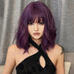 FDwigs|16 Inch Purple Bob Wavy Synthetic Heat Resistant Wig | WL1006-3