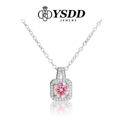 【#120】925 Sterling Silver Sakura Pink Moissanite Jewelry Set