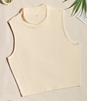 [Quick Ship] FD Clothing | Ahaselected Sunshine Stand Collar Cropped Tank