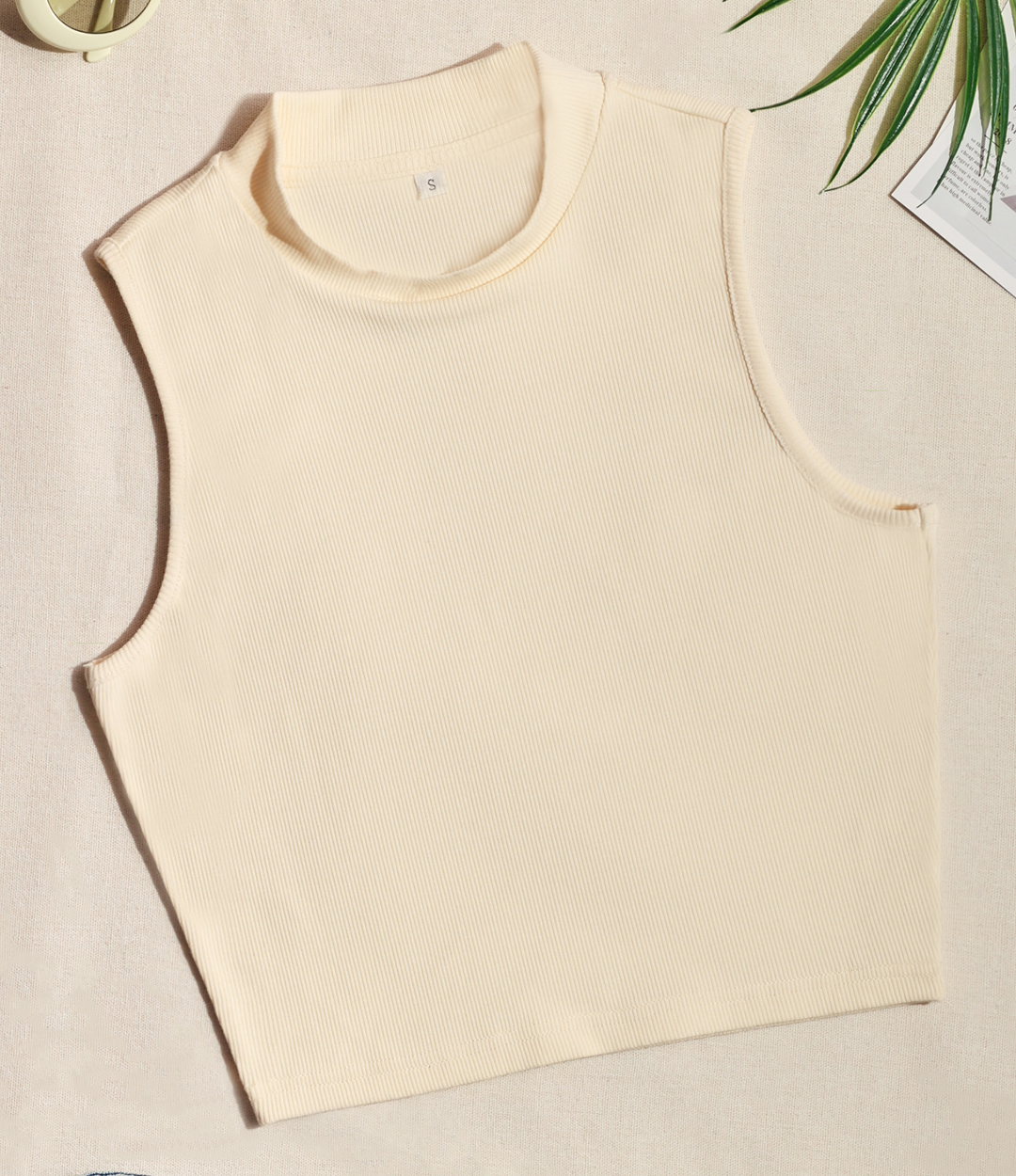 [Quick Ship] FD Clothing | Ahaselected Sunshine Stand Collar Cropped Tank