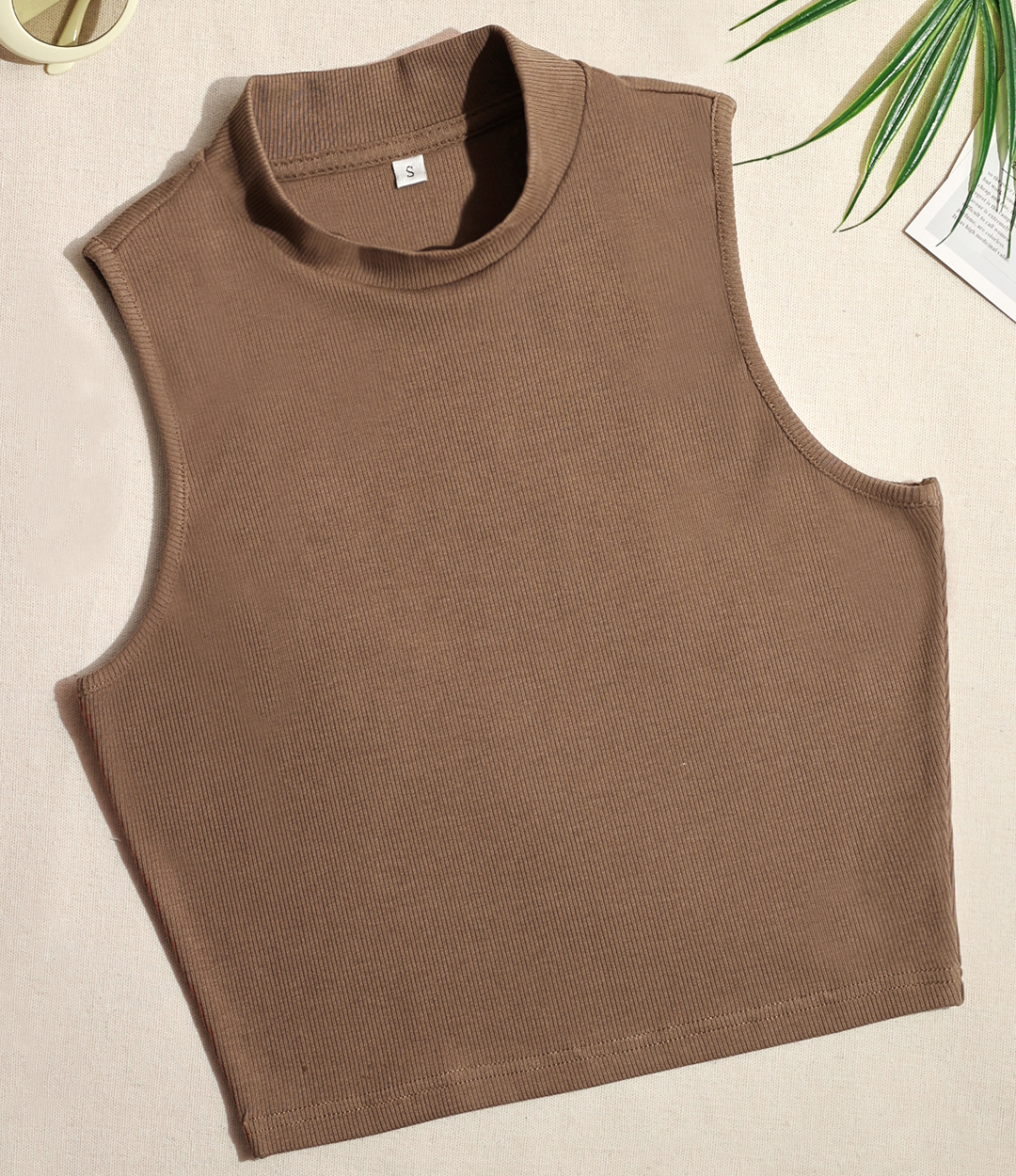 [Quick Ship] FD Clothing | Ahaselected Sunshine Stand Collar Cropped Tank