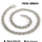 Platinum White Gold Plated Iced-out Chain Necklace for Men and Women 70cm 28inch | Jewelry| FDJ8