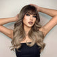 Long curly wigs Brown with bangs wigs for women for daily life LC226-4