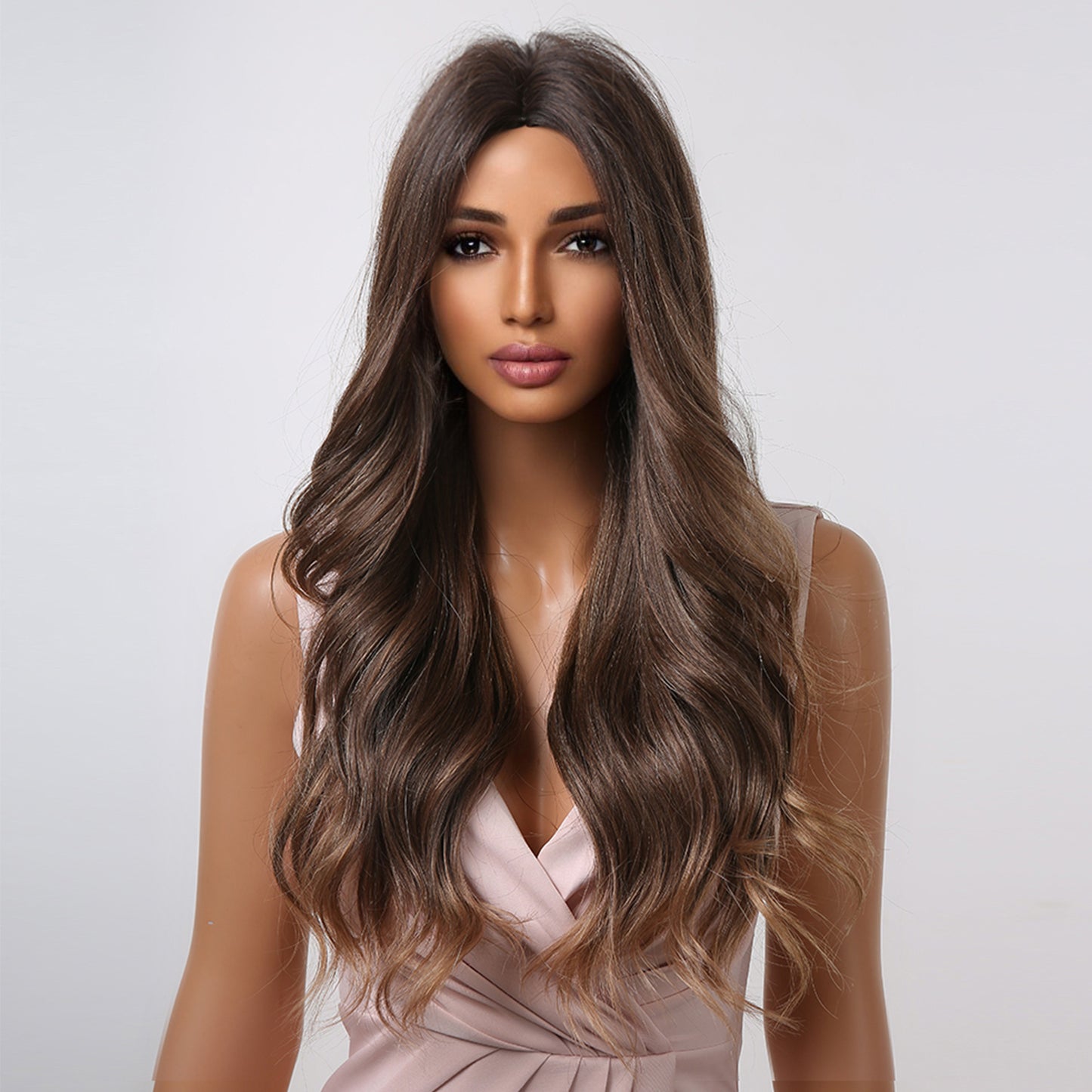 FDwig | 26 inch Long Brown Wavy for Women LC2040-1