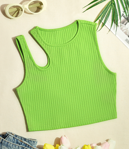 [Quick Ship] FD clothing | Ahaselected Sunshine Cutout Cropped Tank