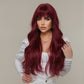 26inches wine red Long Burgundy curly wig lc2074-1