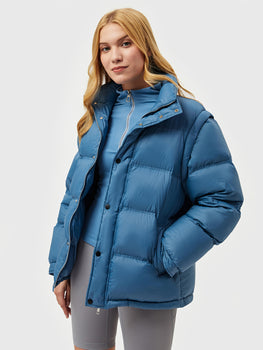 [Quick Ship]  FD clothing | Ahaselected 2 Ways To Wear Down Puffer Jacket With Removable Sleeves