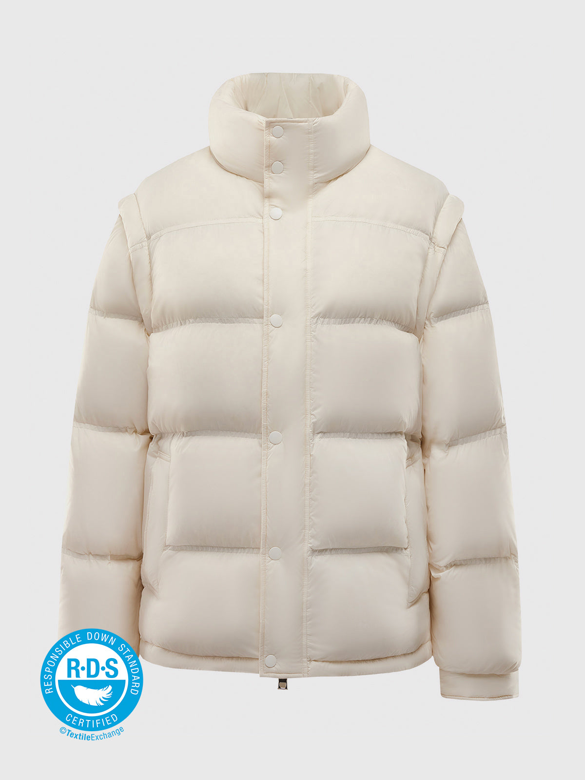 [Quick Ship]  FD clothing | Ahaselected 2 Ways To Wear Down Puffer Jacket With Removable Sleeves