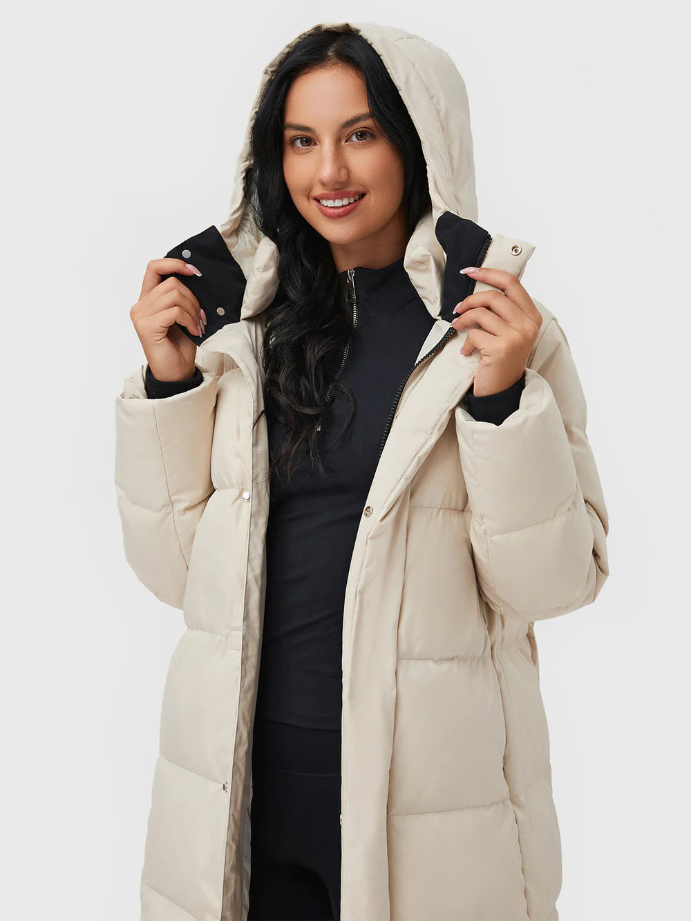 [Quick Ship] FD clothing | Ahaselected W's Super Cloud-Soft Down Long Parka (Cream)