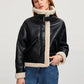 [Quick Ship] FD clothing | Ahaselected Fleece Lined Leather Aviator Jacket