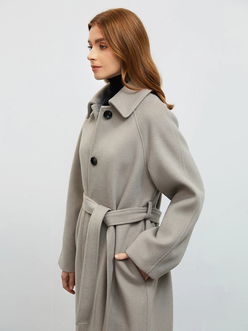 [Quick ship] FD Clothing | Ahaselected Loose Wool Coat With Belt