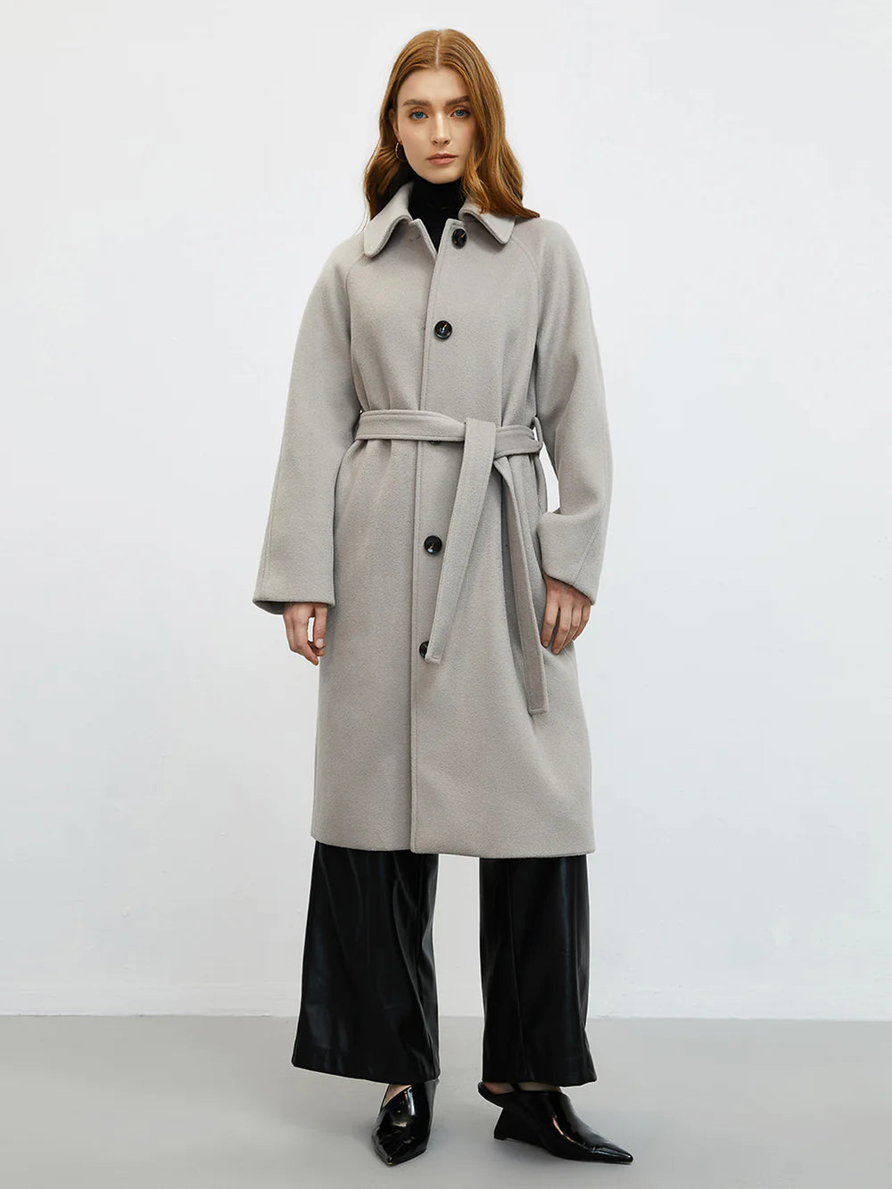 [Quick ship] FD Clothing | Ahaselected Loose Wool Coat With Belt